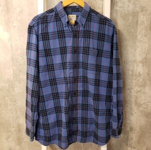 Vintage L.L. Bean Men's Scotch Plaid Flannel Shirt, Slim Fit